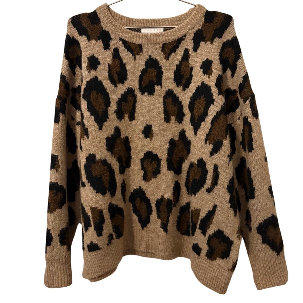 Karlie Cheetah Print Oversized Super Soft Sweater S